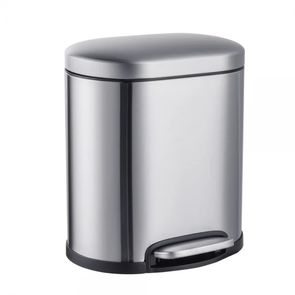 Відро для сміття з плавним закриттям овальне Mixxus Premium Topper-TC0205 SS Color 5л колір нержавійка (MI7059)