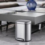 Відро для сміття з плавним закриттям овальне Mixxus Premium Topper-TC0205 SS Color 5л колір нержавійка (MI7059)