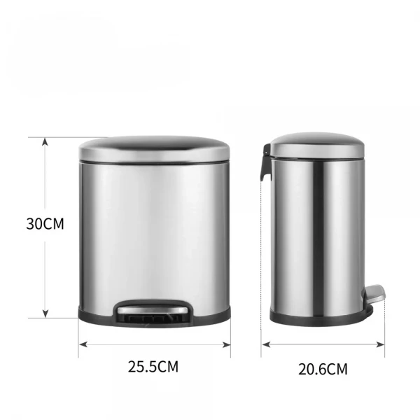 Відро для сміття з плавним закриттям овальне Mixxus Premium Topper-TC0205 SS Color 5л колір нержавійка (MI7059)