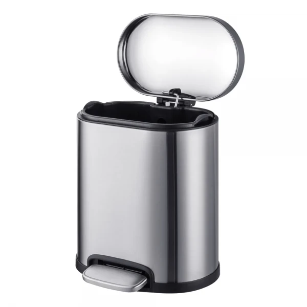 Відро для сміття з плавним закриттям овальне Mixxus Premium Topper-TC0205 SS Color 5л колір нержавійка (MI7059)