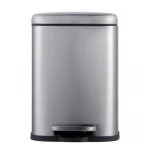 Мусорное ведро с плавным закрытием прямоугольное Mixxus Premium Style-TC0305 SS Color 5л цвет нержавейка (MI7060)