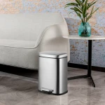 Мусорное ведро с плавным закрытием прямоугольное Mixxus Premium Style-TC0305 SS Color 5л цвет нержавейка (MI7060)