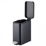 Відро для сміття з плавним закриттям прямокутне Mixxus Premium Quadro-TC0105 Black 5 л колір чорний (MI7061)