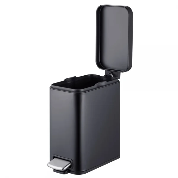 Відро для сміття з плавним закриттям прямокутне Mixxus Premium Quadro-TC0105 Black 5 л колір чорний (MI7061)