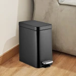 Відро для сміття з плавним закриттям прямокутне Mixxus Premium Quadro-TC0105 Black 5 л колір чорний (MI7061)