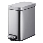 Відро для сміття з плавним закриттям прямокутне Mixxus Premium Quadro-TC0105 SS Color 5л колір нержавійка (MI7062)