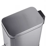 Відро для сміття з плавним закриттям прямокутне Mixxus Premium Quadro-TC0105 SS Color 5л колір нержавійка (MI7062)