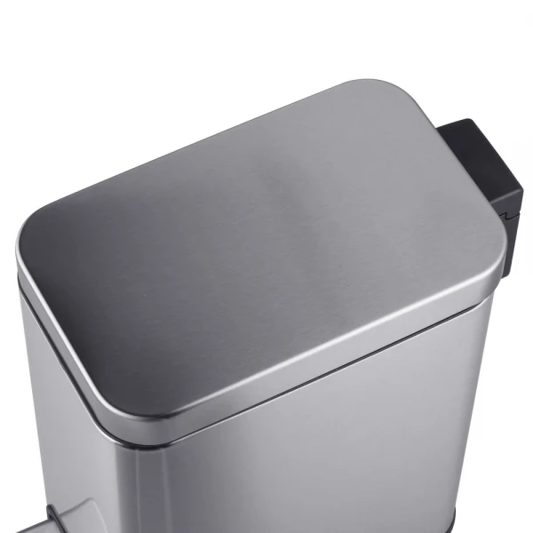 Відро для сміття з плавним закриттям прямокутне Mixxus Premium Quadro-TC0105 SS Color 5л колір нержавійка (MI7062)