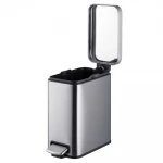 Відро для сміття з плавним закриттям прямокутне Mixxus Premium Quadro-TC0105 SS Color 5л колір нержавійка (MI7062)