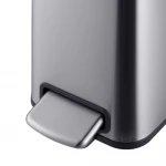 Відро для сміття з плавним закриттям прямокутне Mixxus Premium Quadro-TC0105 SS Color 5л колір нержавійка (MI7062)