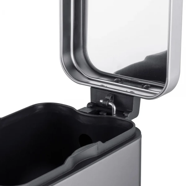 Відро для сміття з плавним закриттям прямокутне Mixxus Premium Quadro-TC0105 SS Color 5л колір нержавійка (MI7062)