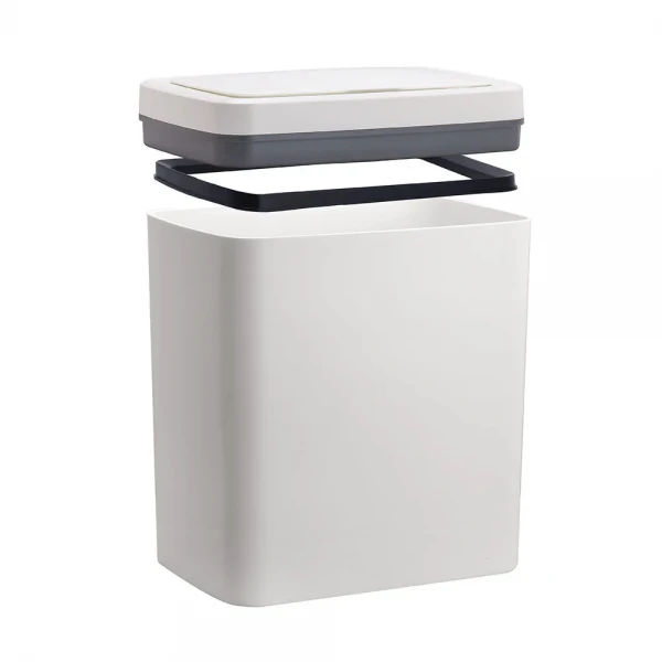 Мусорное ведро сенсорное прямоугольное Mixxus WAVE-TC0110 White 10 л цвет белый (MI7073)
