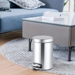 Відро для сміття з плавним закриттям кругле Mixxus Ellipse-TC0205 SS Color 5л колір нержавійка (MI7076)