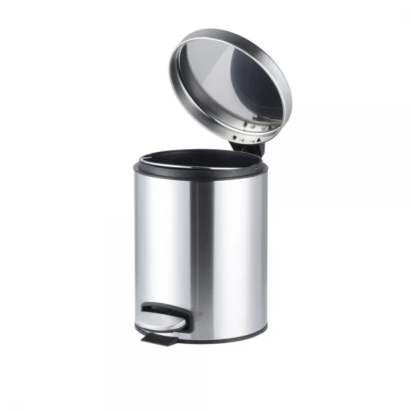 Відро для сміття з плавним закриттям кругле Mixxus Ellipse-TC0205 SS Color 5л колір нержавійка (MI7076)