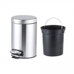 Відро для сміття з плавним закриттям кругле Mixxus Ellipse-TC0205 SS Color 5л колір нержавійка (MI7076)