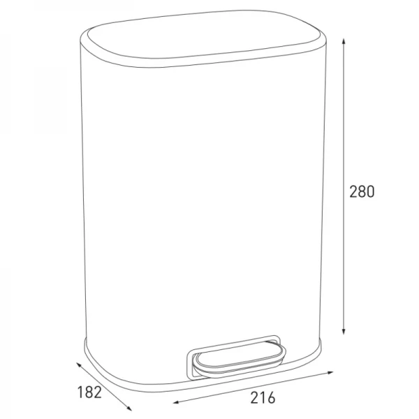 Мусорное ведро с плавным закрытием овальное Mixxus Premium Diverse-TC0105 SS Color 5л цвет нержавейка (MI7078)