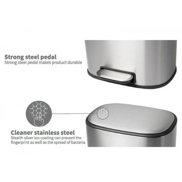 Мусорное ведро с плавным закрытием овальное Mixxus Premium Diverse-TC0105 SS Color 5л цвет нержавейка (MI7078)