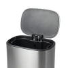 Мусорное ведро с плавным закрытием овальное Mixxus Premium Diverse-TC0112 SS Color 12л цвет нержавейка (MI7079)