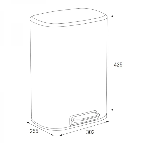 Мусорное ведро с плавным закрытием овальное Mixxus Premium Diverse-TC0112 SS Color 12л цвет нержавейка (MI7079)