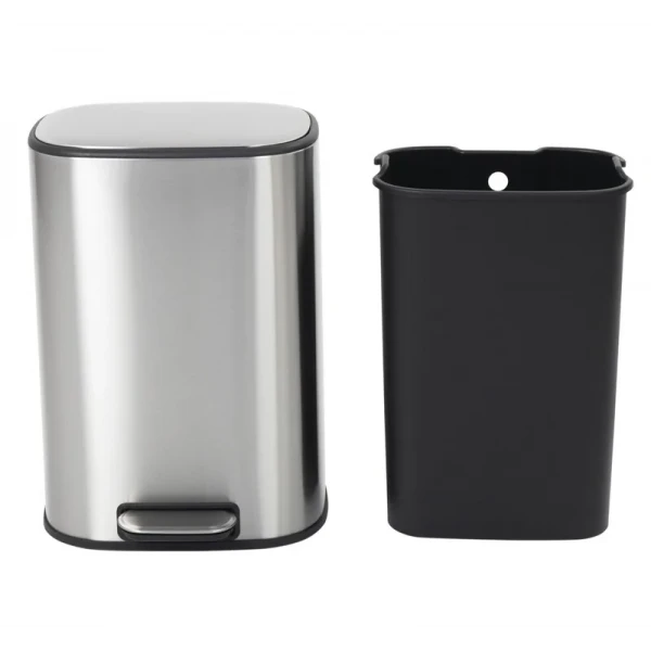 Мусорное ведро с плавным закрытием овальное Mixxus Premium Diverse-TC0112 SS Color 12л цвет нержавейка (MI7079)