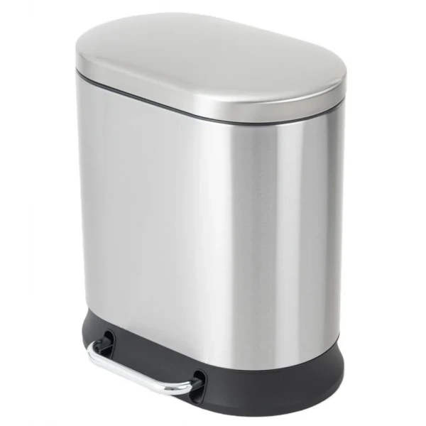 Мусорное ведро с плавным закрытием овальное Mixxus Premium Strong-TC0105 SS Color 5л цвет нержавейка (MI7080)