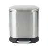 Мусорное ведро с плавным закрытием овальное Mixxus Premium Strong-TC0105 SS Color 5л цвет нержавейка (MI7080)