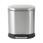 Мусорное ведро с плавным закрытием овальное Mixxus Premium Strong-TC0105 SS Color 5л цвет нержавейка (MI7080)