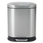 Мусорное ведро с плавным закрытием овальное Mixxus Premium Strong-TC0105 SS Color 5л цвет нержавейка (MI7080)