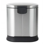 Мусорное ведро с плавным закрытием овальное Mixxus Premium Strong-TC0105 SS Color 5л цвет нержавейка (MI7080)