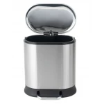 Мусорное ведро с плавным закрытием овальное Mixxus Premium Strong-TC0105 SS Color 5л цвет нержавейка (MI7080)