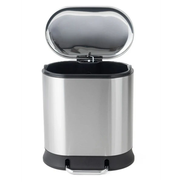 Мусорное ведро с плавным закрытием овальное Mixxus Premium Strong-TC0105 SS Color 5л цвет нержавейка (MI7080)