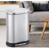 Мусорное ведро с плавным закрытием овальное Mixxus Premium Strong-TC0105 SS Color 5л цвет нержавейка (MI7080)