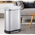 Мусорное ведро с плавным закрытием овальное Mixxus Premium Strong-TC0105 SS Color 5л цвет нержавейка (MI7080)