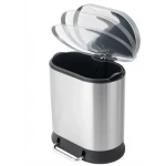 Мусорное ведро с плавным закрытием овальное Mixxus Premium Strong-TC0105 SS Color 5л цвет нержавейка (MI7080)