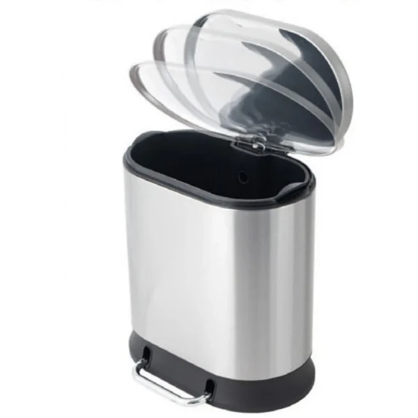 Мусорное ведро с плавным закрытием овальное Mixxus Premium Strong-TC0105 SS Color 5л цвет нержавейка (MI7080)