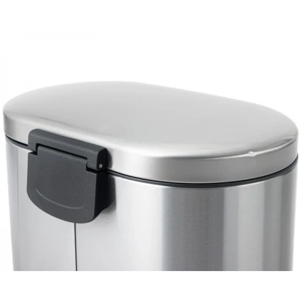 Мусорное ведро с плавным закрытием овальное Mixxus Premium Strong-TC0120 SS Color 20л цвет нержавейка (MI7081)
