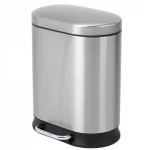 Мусорное ведро с плавным закрытием овальное Mixxus Premium Strong-TC0120 SS Color 20л цвет нержавейка (MI7081)