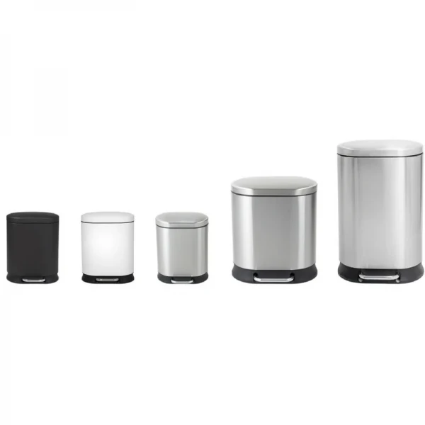 Мусорное ведро с плавным закрытием овальное Mixxus Premium Strong-TC0120 SS Color 20л цвет нержавейка (MI7081)