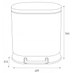 Мусорное ведро с плавным закрытием овальное Mixxus Premium Strong-TC0120 SS Color 20л цвет нержавейка (MI7081)