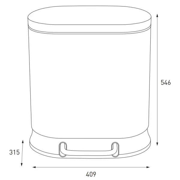 Мусорное ведро с плавным закрытием овальное Mixxus Premium Strong-TC0120 SS Color 20л цвет нержавейка (MI7081)