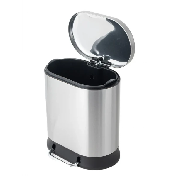 Мусорное ведро с плавным закрытием овальное Mixxus Premium Strong-TC0120 SS Color 20л цвет нержавейка (MI7081)