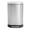 Мусорное ведро с плавным закрытием овальное Mixxus Premium Strong-TC0120 SS Color 20л цвет нержавейка (MI7081)