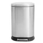 Мусорное ведро с плавным закрытием овальное Mixxus Premium Strong-TC0120 SS Color 20л цвет нержавейка (MI7081)
