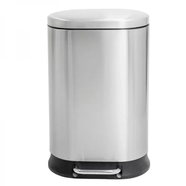 Мусорное ведро с плавным закрытием овальное Mixxus Premium Strong-TC0120 SS Color 20л цвет нержавейка (MI7081)