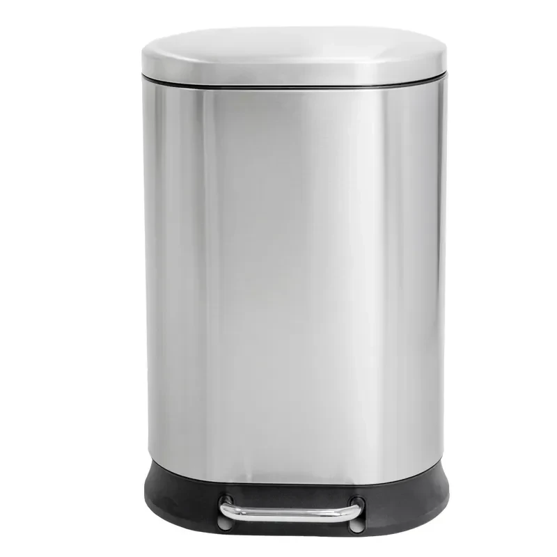 Мусорное ведро с плавным закрытием овальное Mixxus Premium Strong-TC0120 SS Color 20л цвет нержавейка (MI7081)