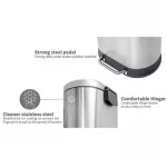 Мусорное ведро с плавным закрытием овальное Mixxus Premium Strong-TC0120 SS Color 20л цвет нержавейка (MI7081)