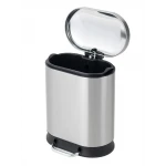 Мусорное ведро с плавным закрытием овальное Mixxus Premium Strong-TC0120 SS Color 20л цвет нержавейка (MI7081)