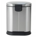 Мусорное ведро с плавным закрытием овальное Mixxus Premium Strong-TC0120 SS Color 20л цвет нержавейка (MI7081)