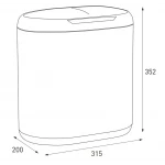 Мусорное ведро сенсорное овальное Mixxus Premium Topper-TC0112 White 12л цвет белый (MI7082)