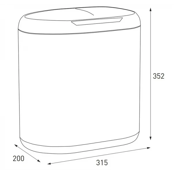 Мусорное ведро сенсорное овальное Mixxus Premium Topper-TC0112 White 12л цвет белый (MI7082)